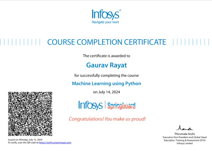 Internshala Python Certificate
